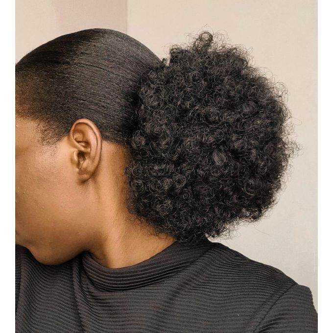 Short Afro Bun Extension - Semi-Human Hair, Black, 0.1 kg, Adjustable for All Hair Types Short Afro Bun Extension - Semi-Human Hair, Black, 0.1 kg, Adjustable for All Hair Types